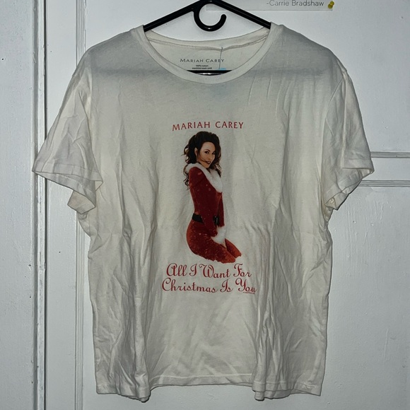 Mariah Carey All I Want For Christmas Is You Short Sleeve Tee Women Large - Picture 1 of 3